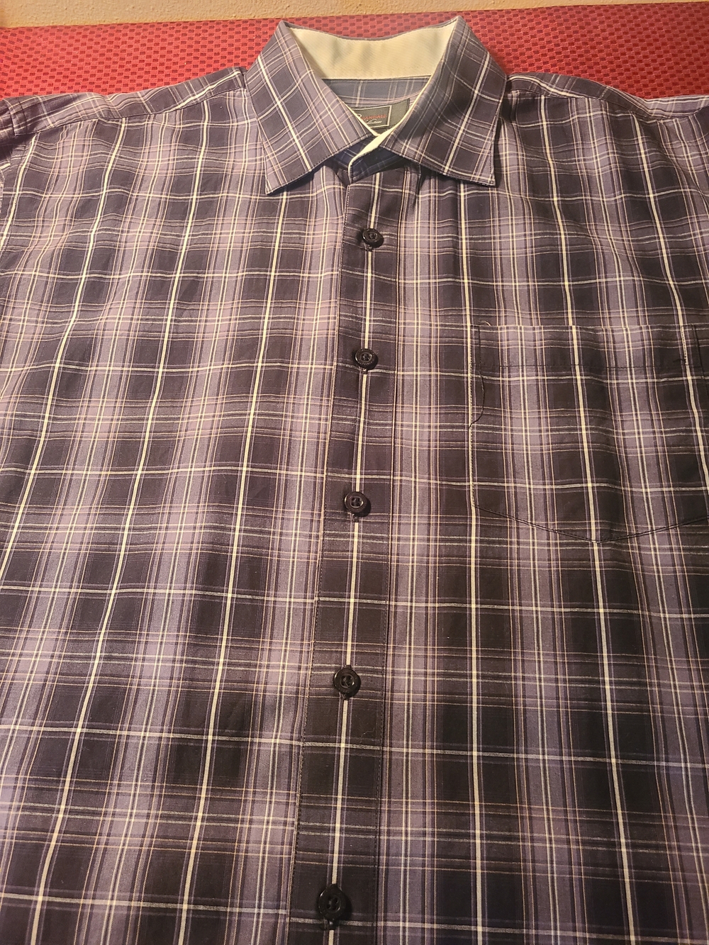 Men's Purple Plaid Long-Sleeve Dress Shirt